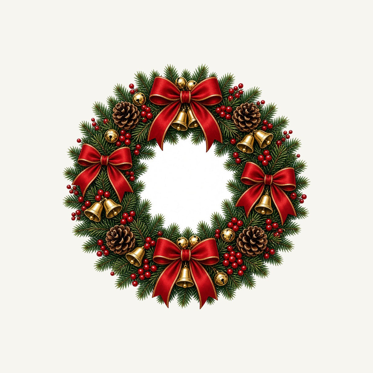 Red and Green Christmas Wreath Personalised Santa Sack