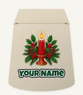 Red Candle With Holly Personalised Santa Sack