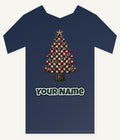 Red Check Christmas Tree Personalised Kids Tee and Baby Bodysuit