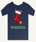 Red Christmas Stocking Personalised Kids Tee and Baby Bodysuit