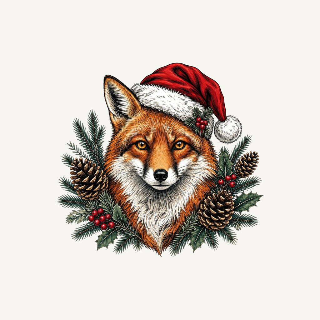 Red Fox in Santa Hat Personalised Christmas T-Shirt and Hoodie