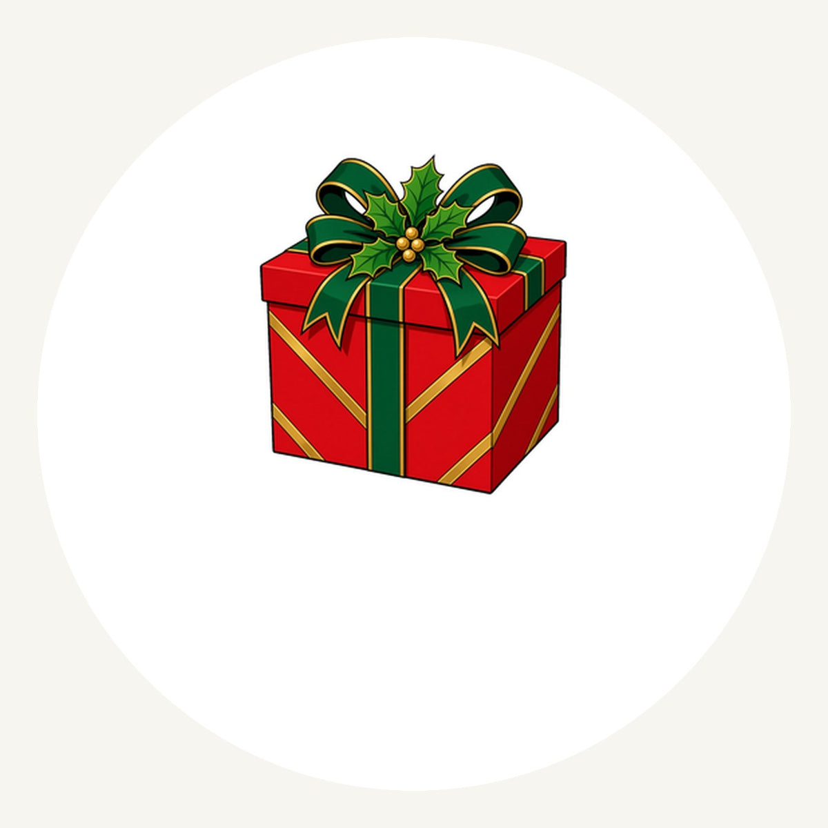 Red Gift Box Green Bow Personalised Pewter Christmas Ornament