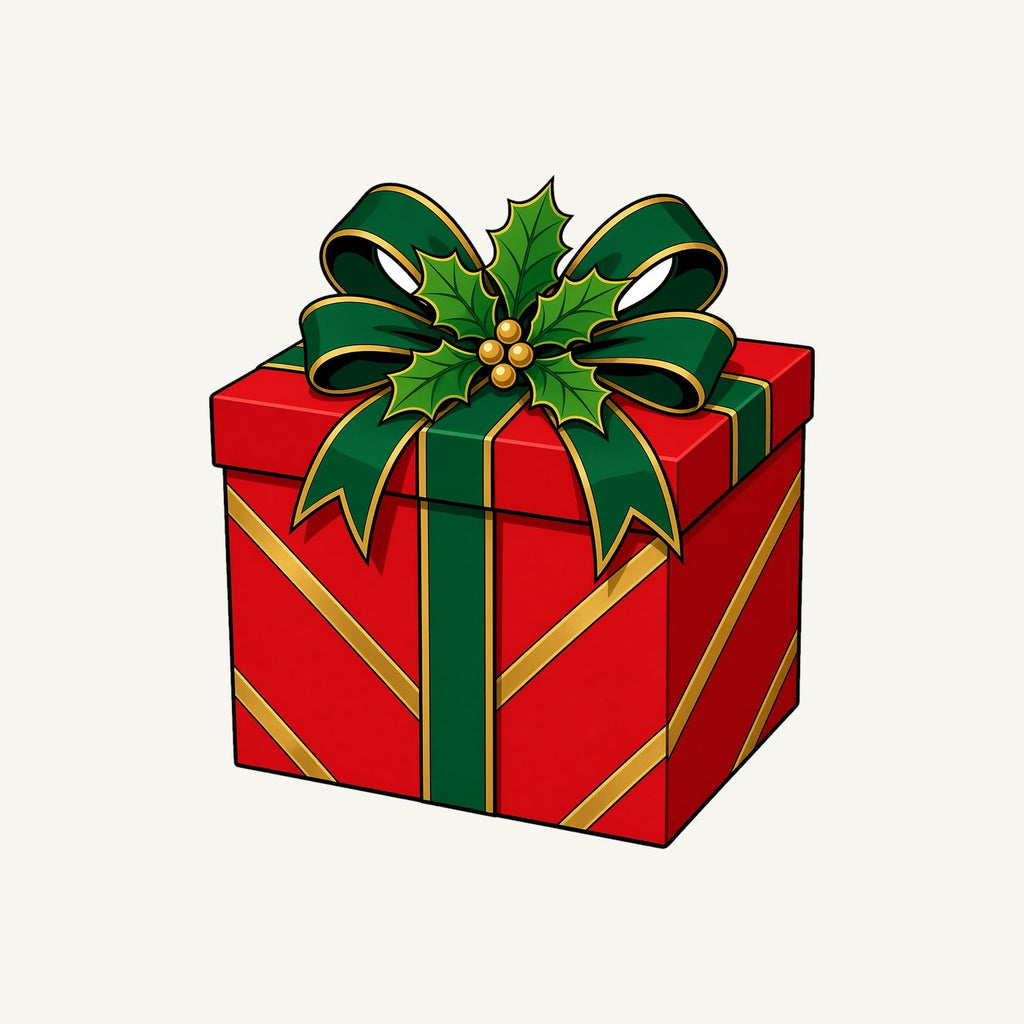 Red Gift Box Green Bow Personalised Christmas T-Shirt and Hoodie