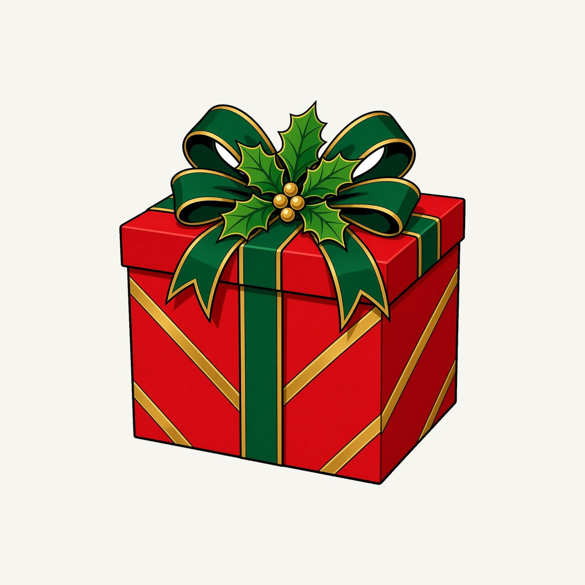 Red Gift Box Green Bow Personalised Santa Sack