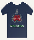 Red Knitted Christmas Mittens Personalised Kids and Baby Christmas Tee