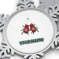 Red Knitted Christmas Mittens Personalised Pewter Christmas Ornament