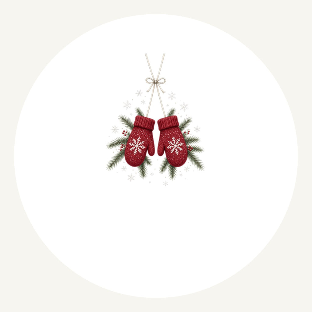 Red Knitted Christmas Mittens Personalised Pewter Christmas Ornament