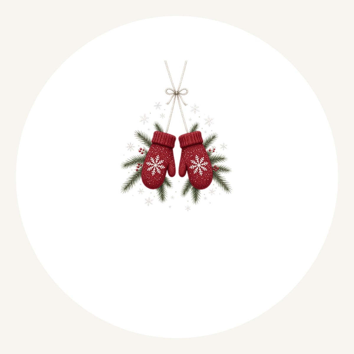 Red Knitted Christmas Mittens Personalised Pewter Christmas Ornament