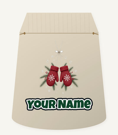 Red Knitted Christmas Mittens Personalised Santa Sack
