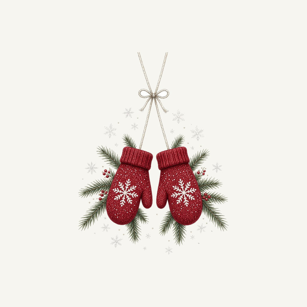 Red Knitted Christmas Mittens Personalised Santa Sack