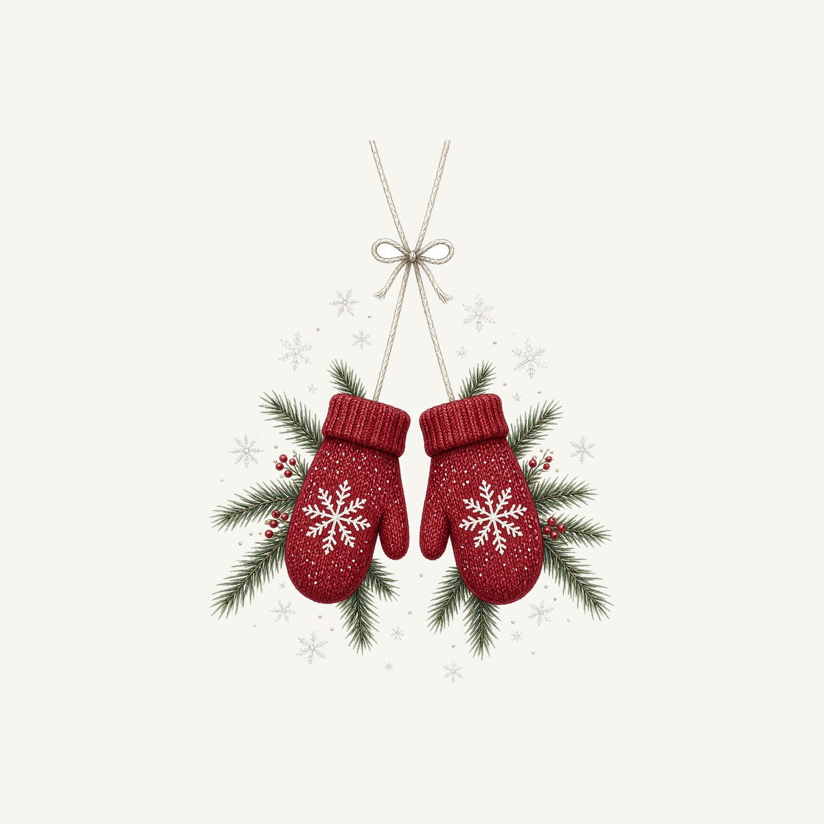 Red Knitted Christmas Mittens Personalised Santa Sack