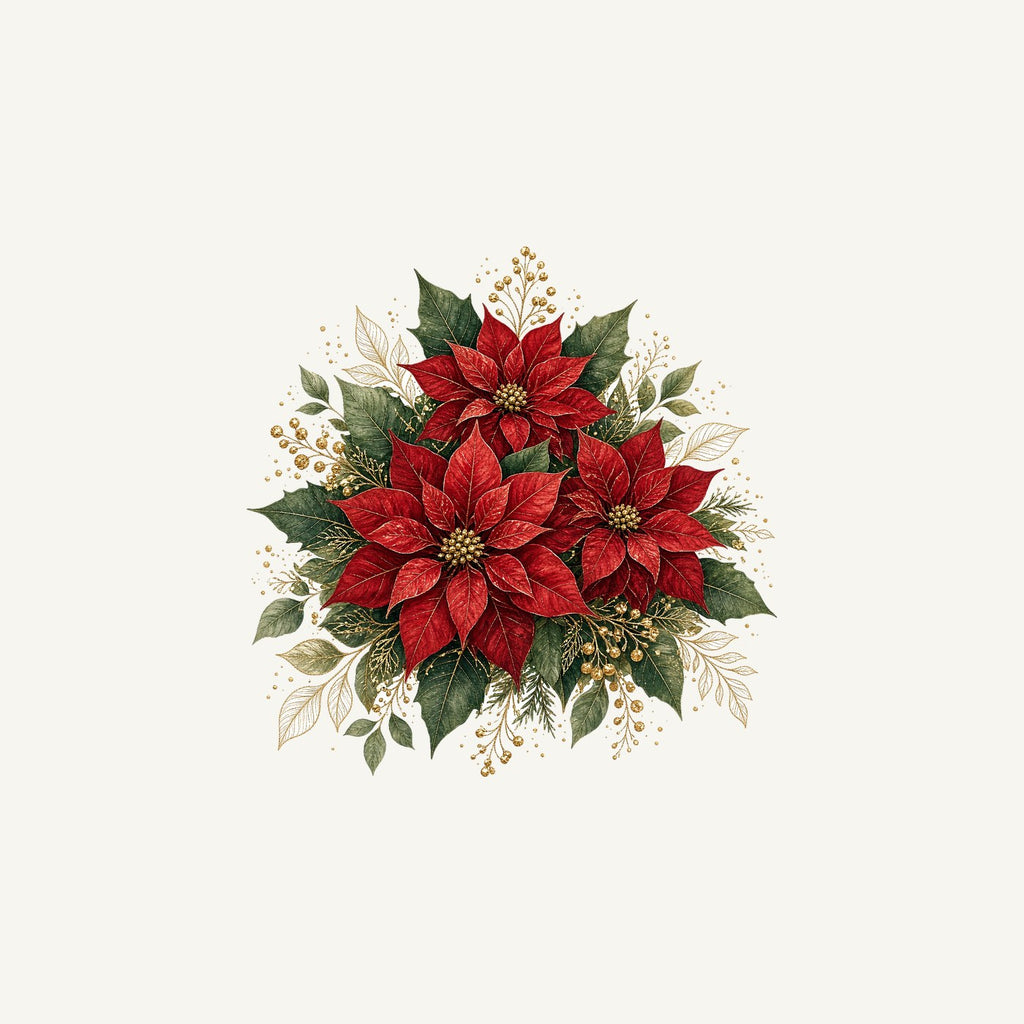 Red Poinsettia Bouquet Personalised Christmas Mug