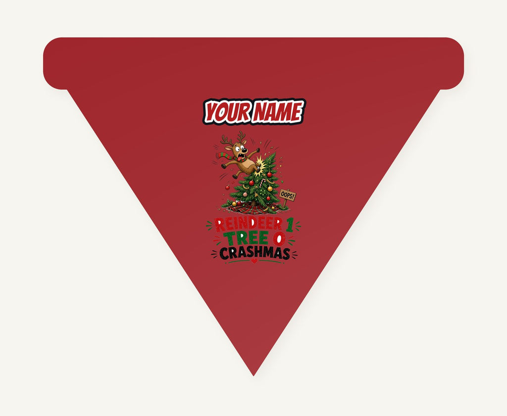 Reindeer 1, Tree 0 Personalised Christmas Dog Bandana