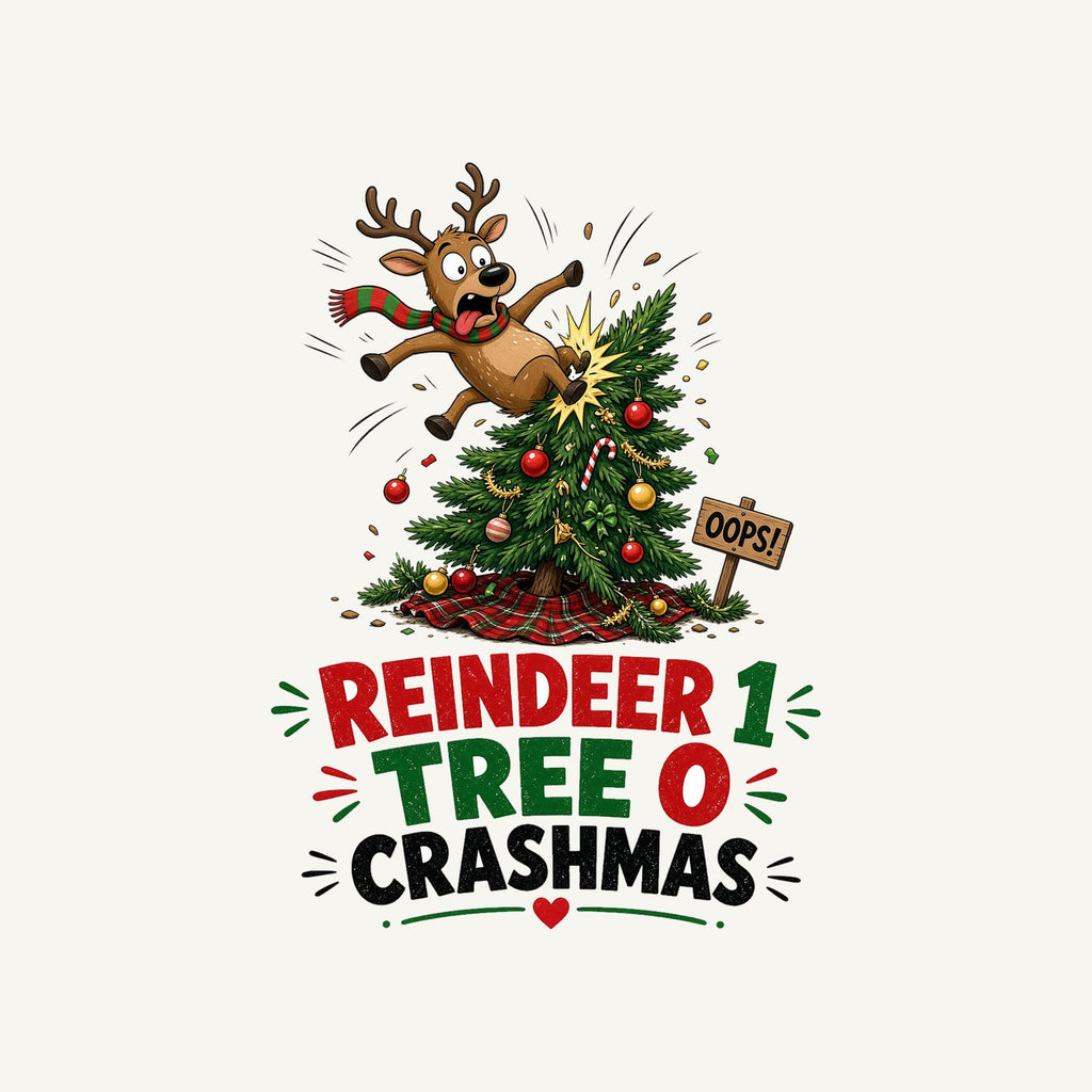 Reindeer 1, Tree 0 Personalised Kids and Baby Christmas Tee