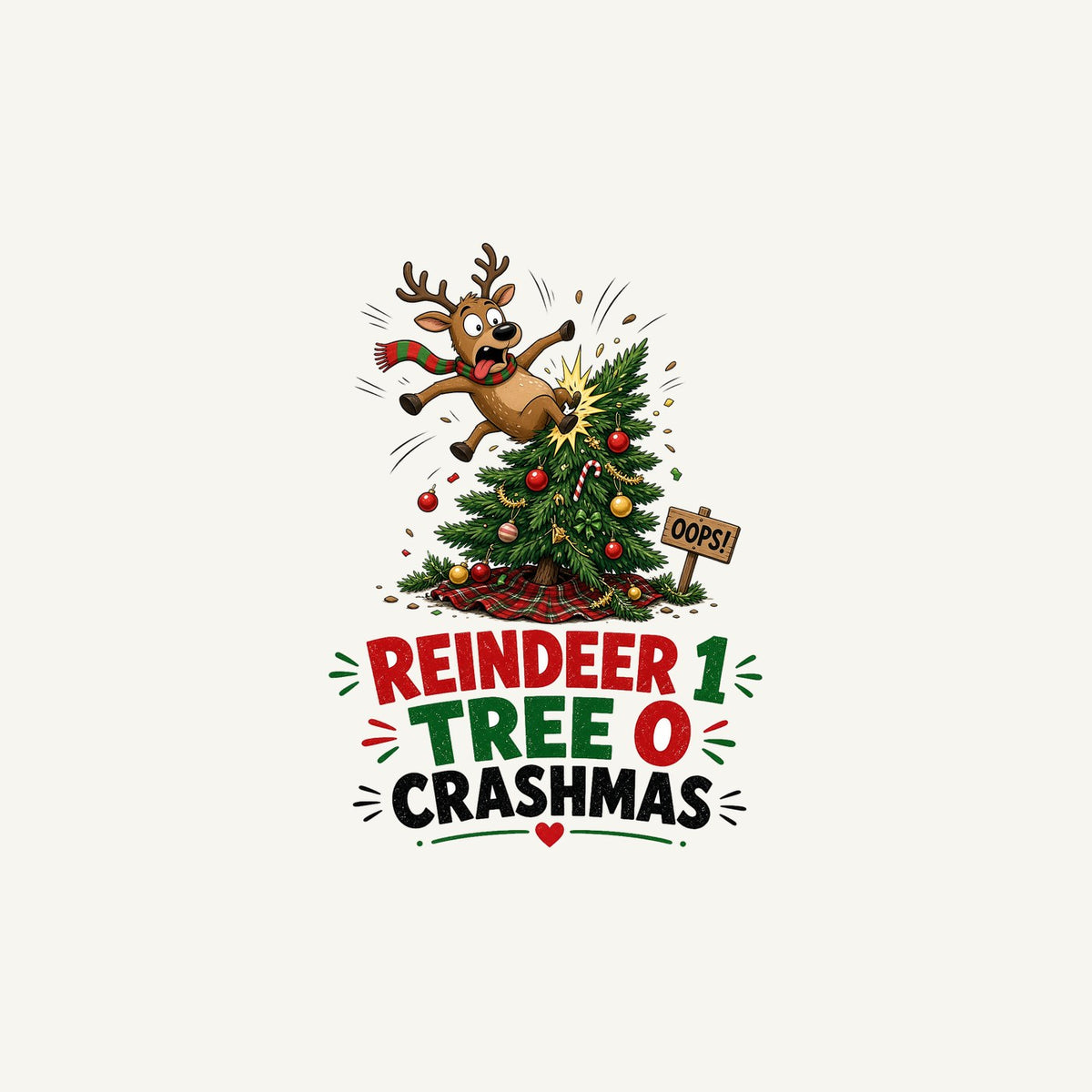 Reindeer 1, Tree 0 Personalised Christmas Mug