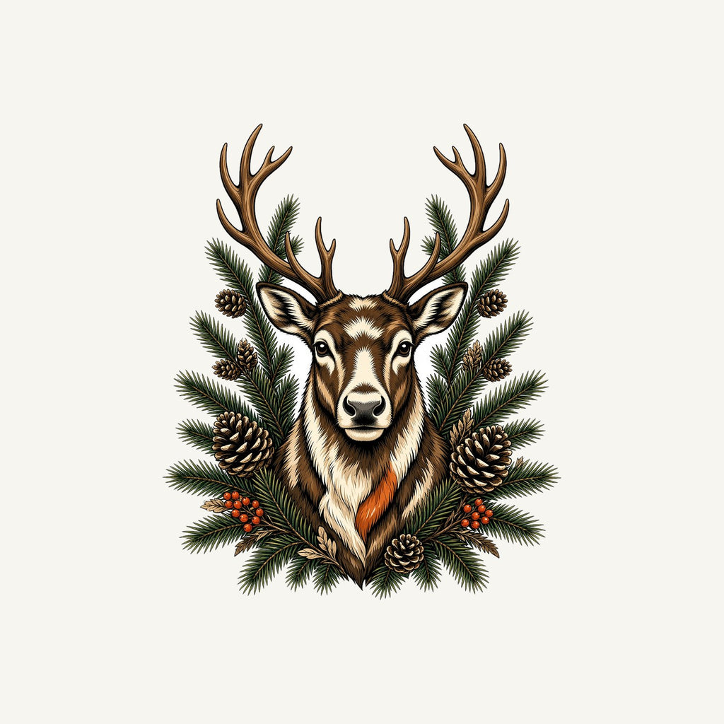Reindeer Among Pine Branches Personalised Christmas T-Shirt and Hoodie