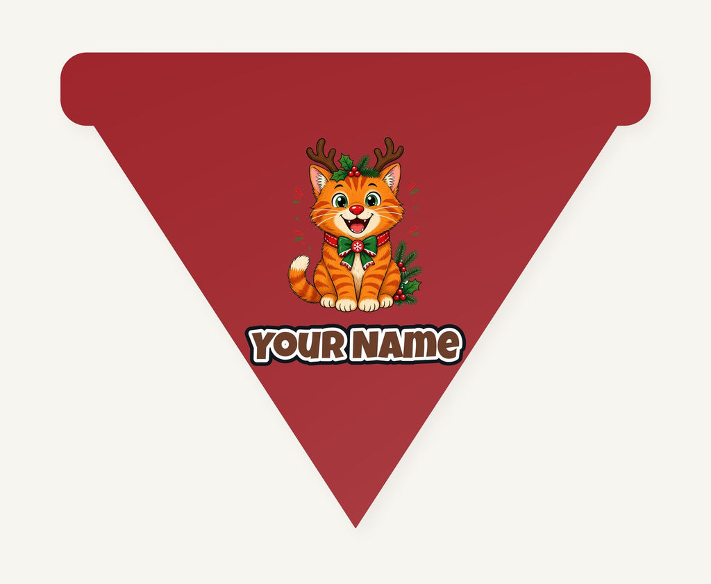 Reindeer Antler Cat Personalised Christmas Dog Bandana