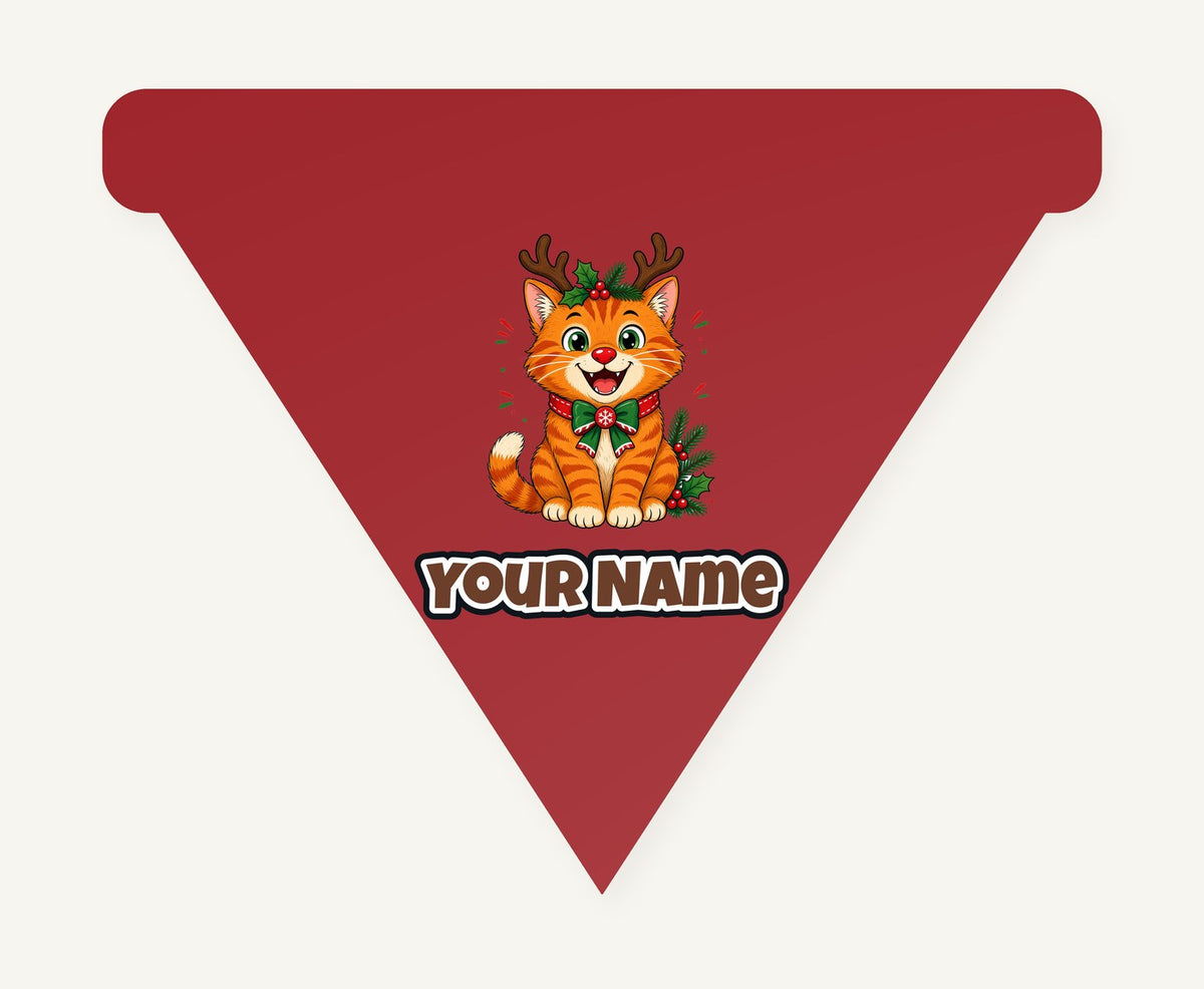 Reindeer Antler Cat Personalised Christmas Dog Bandana