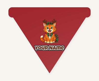 Reindeer Antler Cat Personalised Christmas Dog Bandana