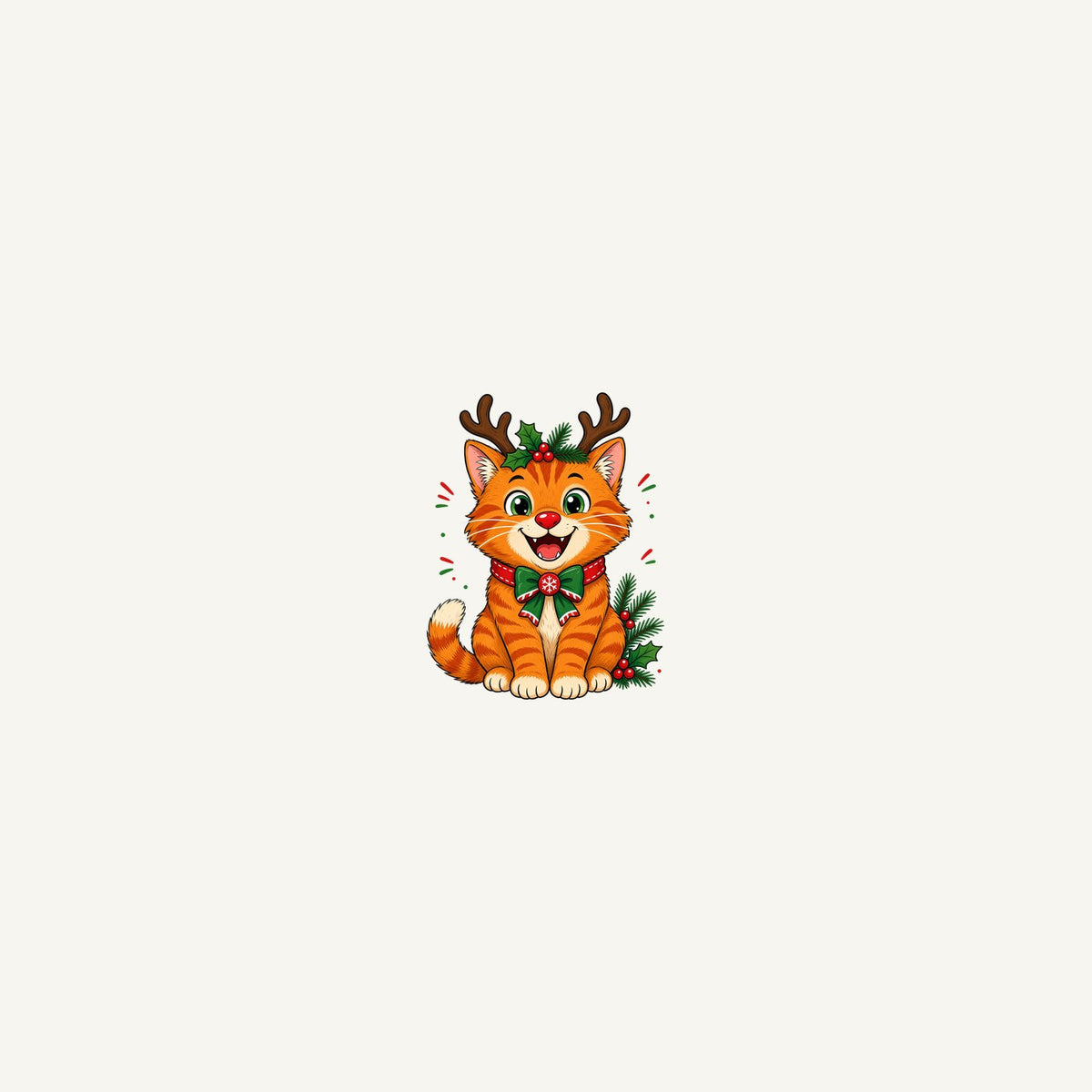 Reindeer Antler Cat Personalised Beach Towel