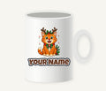 Reindeer Antler Cat Personalised Christmas Mug