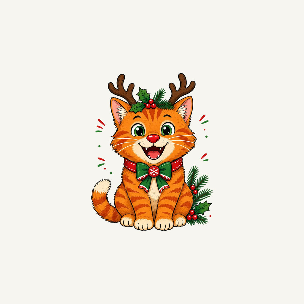 Reindeer Antler Cat Personalised Christmas Mug