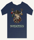 Reindeer in a Bush Hat Personalised Kids Tee and Baby Bodysuit