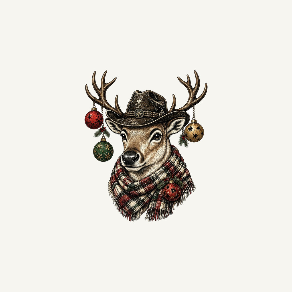 Reindeer in a Bush Hat Personalised Christmas Mug