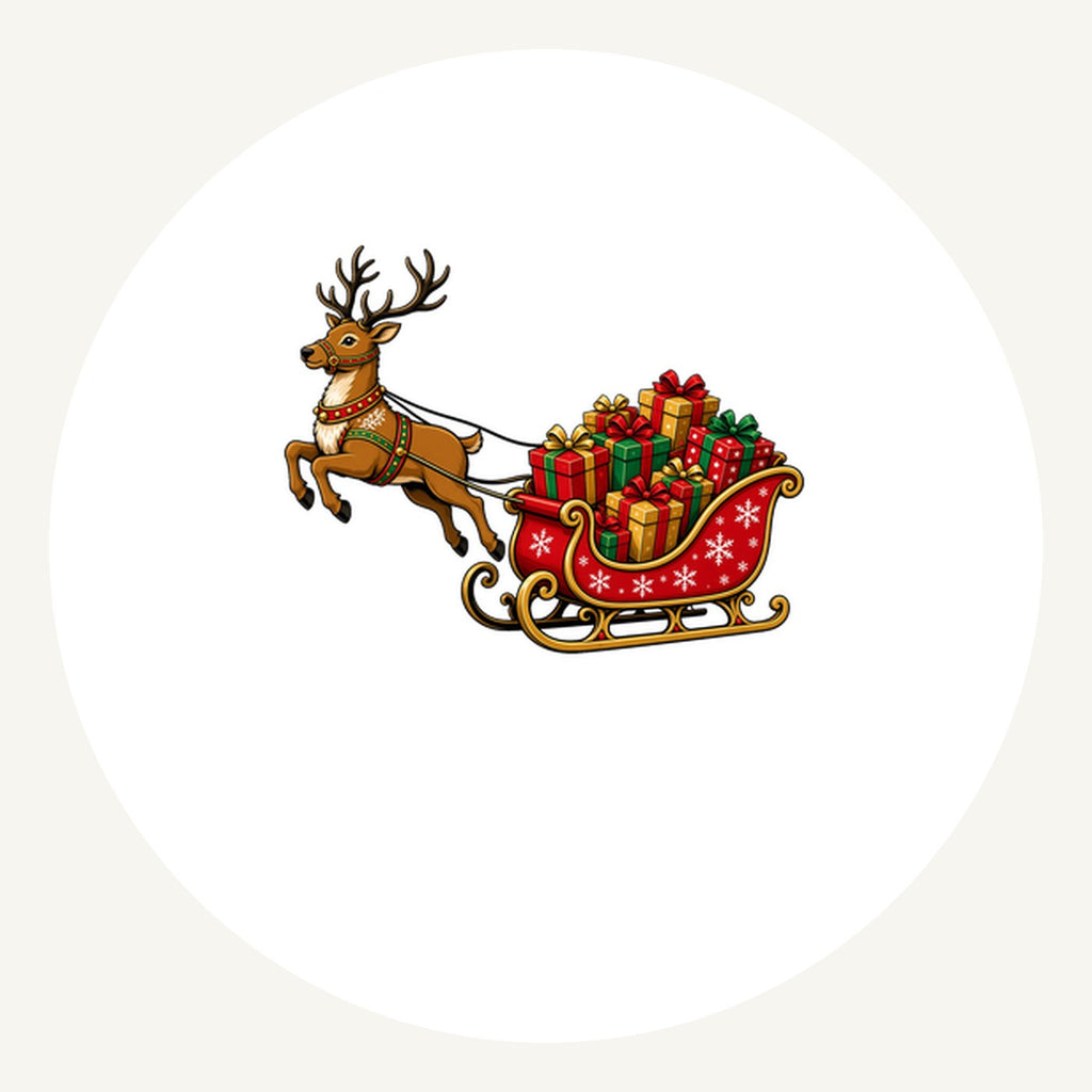 Reindeer Pulling Gift Sleigh Personalised Pewter Christmas Ornament