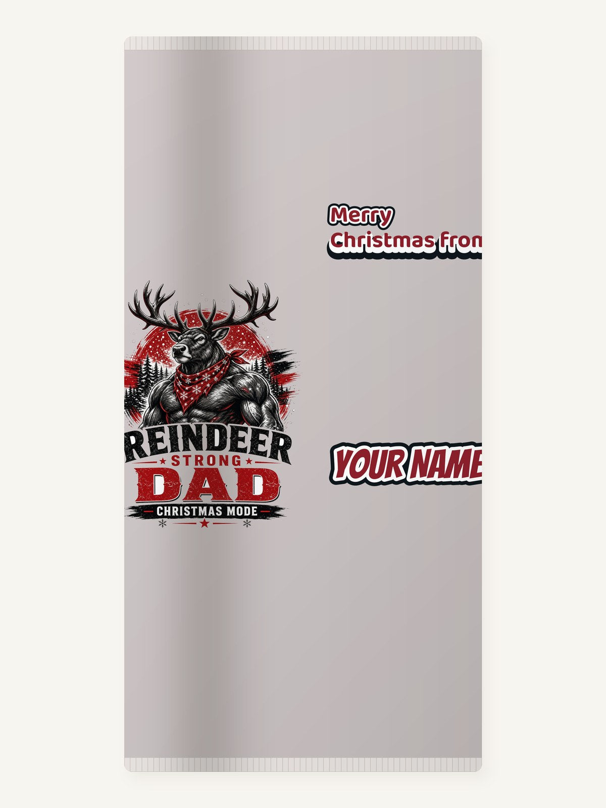 Reindeer Strong Dad Personalised Beach Towel