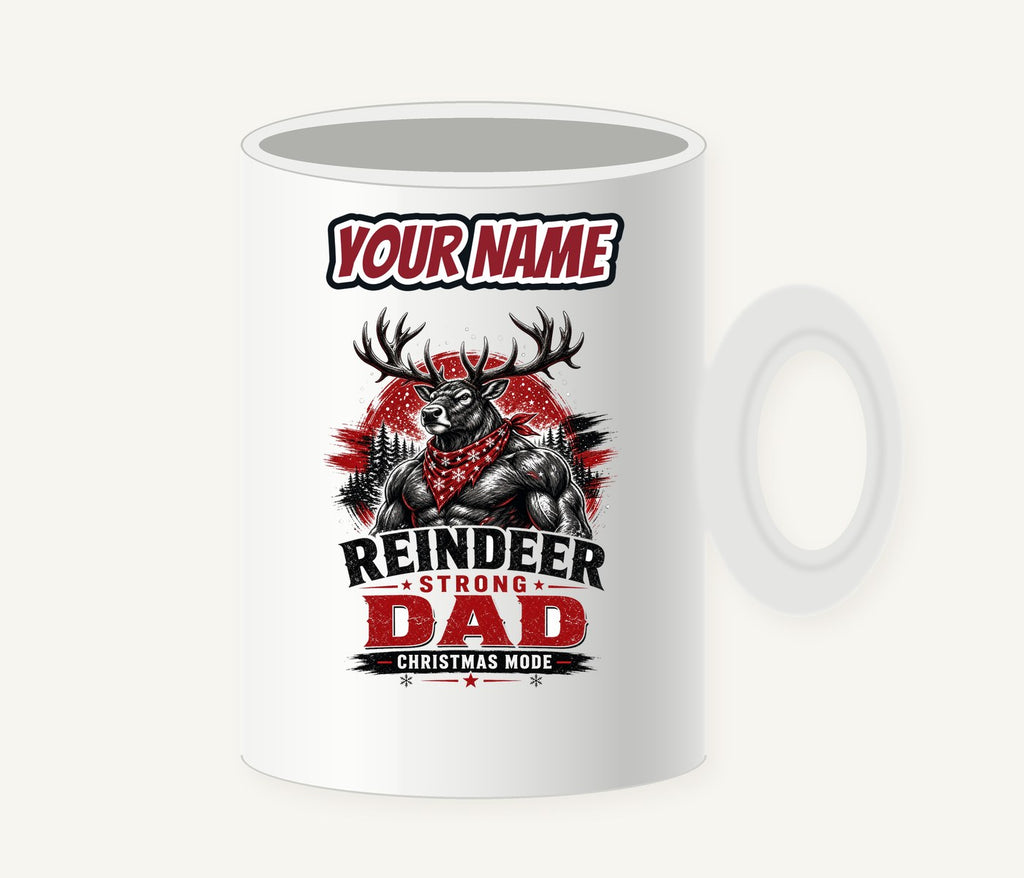 Reindeer Strong Dad Personalised Christmas Mug