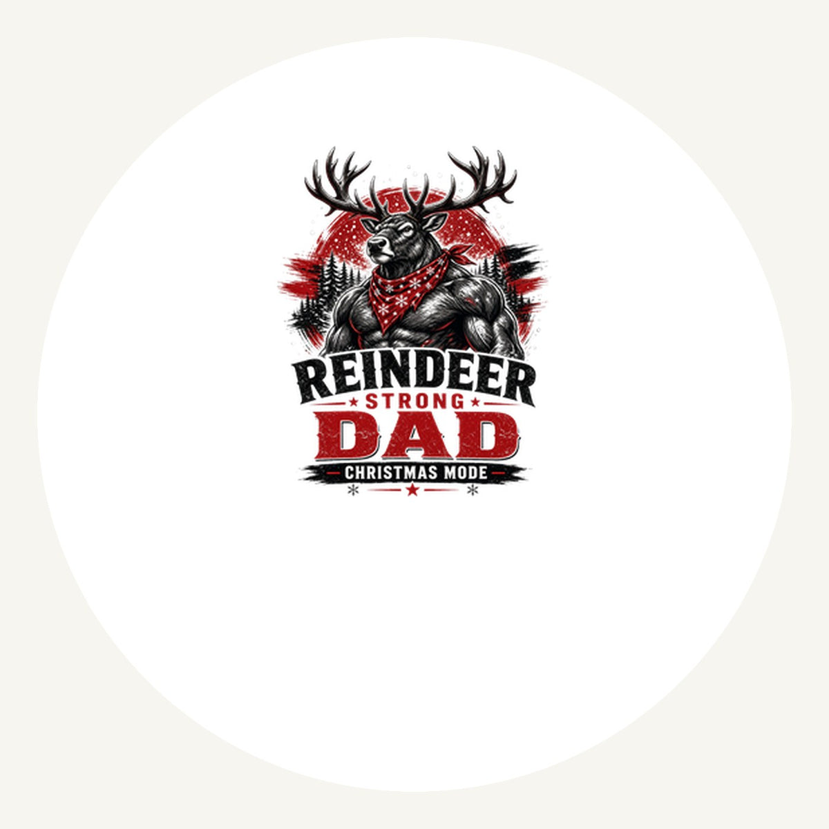 Reindeer Strong Dad Personalised Pewter Christmas Ornament