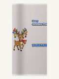 Reindeer With Bauble Antlers Personalised Beach Towel