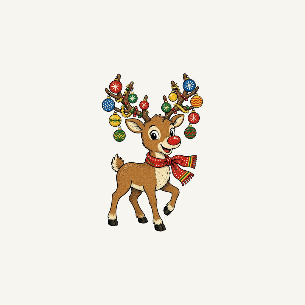 Reindeer With Bauble Antlers Personalised Christmas Mug