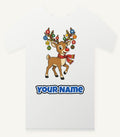 Reindeer With Bauble Antlers Personalised Christmas T-Shirt and Hoodie