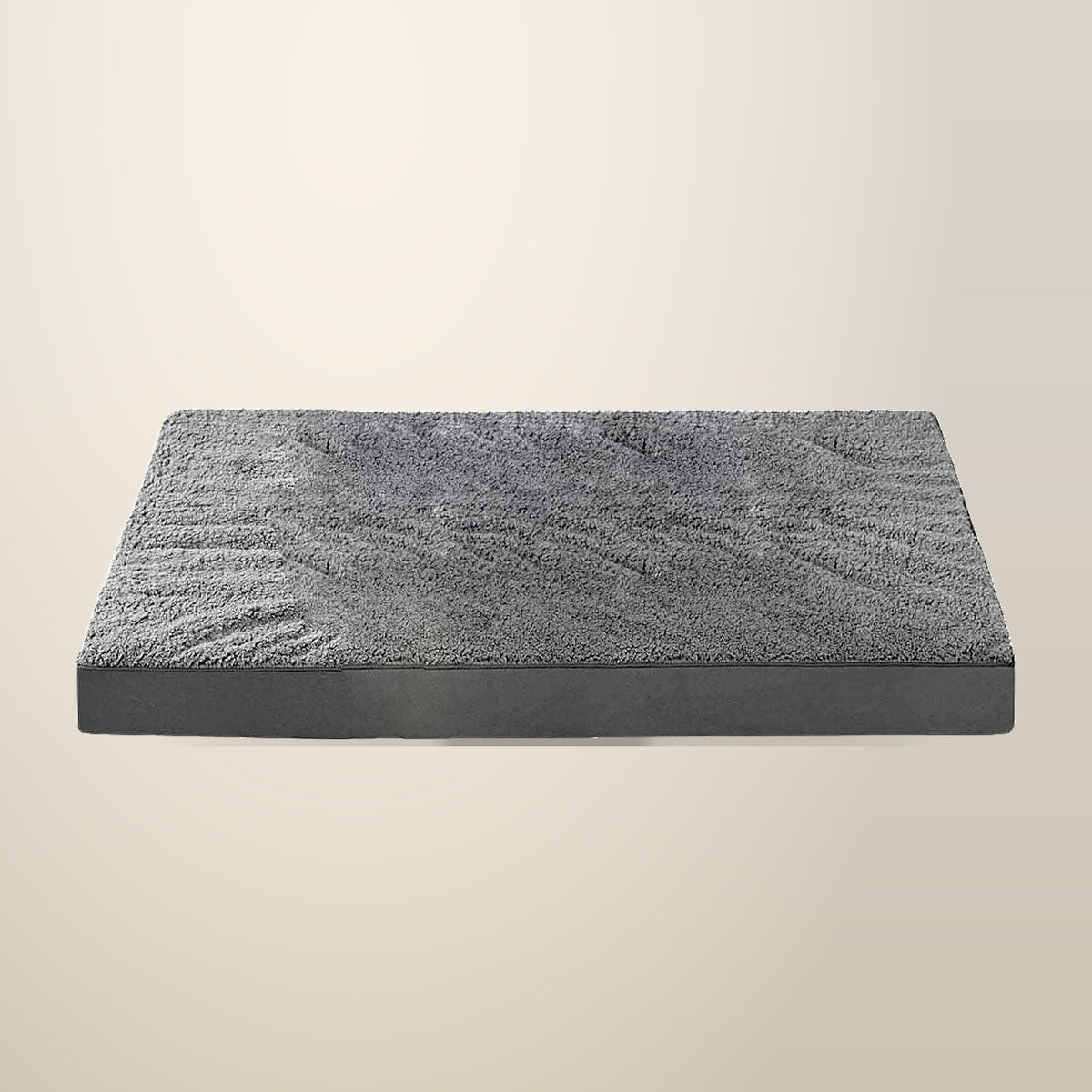 Waterproof Pet Mattress, Sherpa Surface, Sizes S, M or L, on a plain cream background