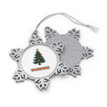 Retro Atomic Christmas Tree Personalised Pewter Christmas Ornament