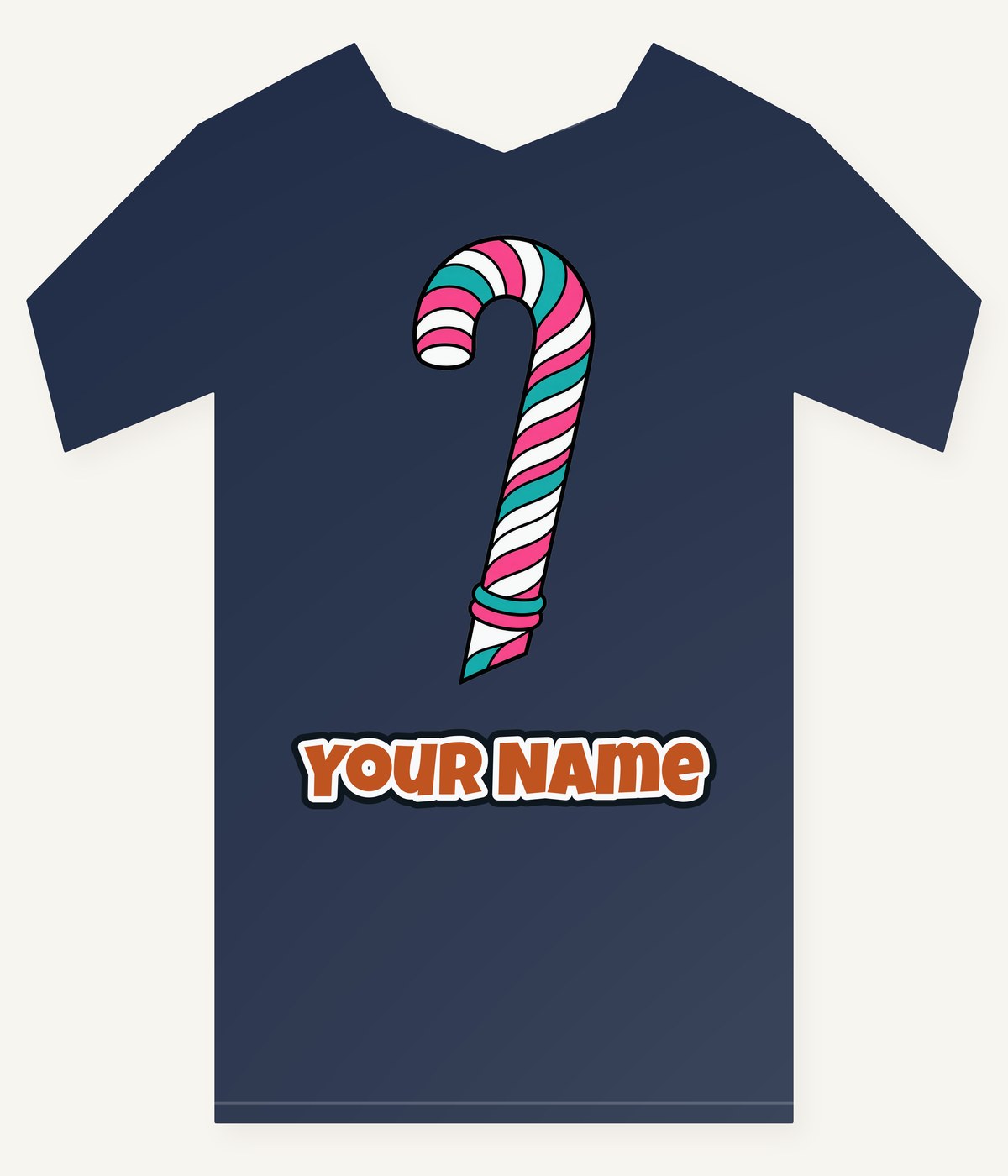 Retro Candy Cane Personalised Kids Tee and Baby Bodysuit