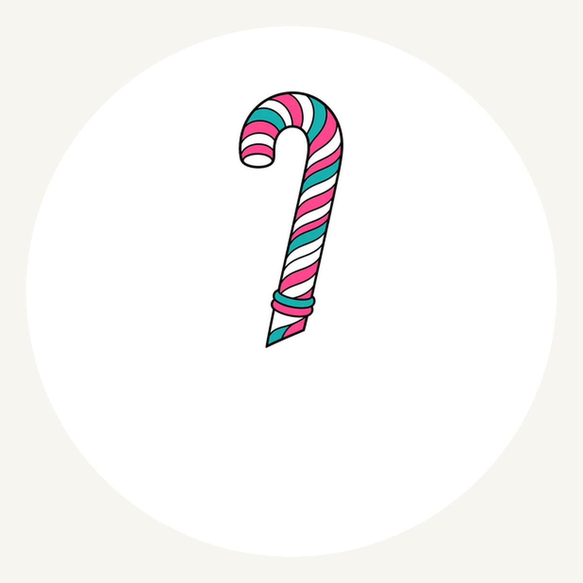 Retro Candy Cane Personalised Pewter Christmas Ornament