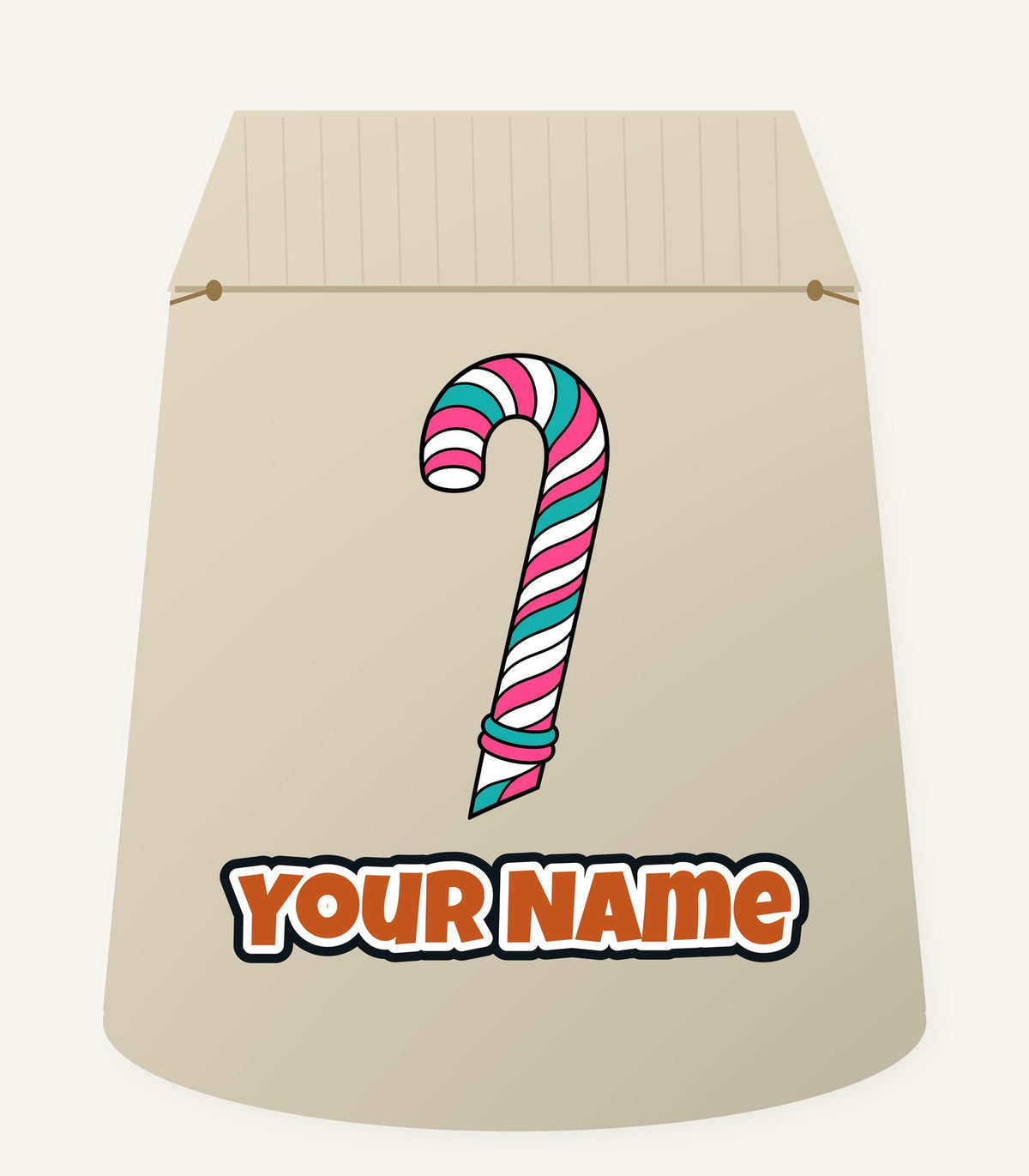 Retro Candy Cane Personalised Santa Sack