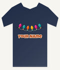 Retro Christmas Light Bulbs Personalised Kids Tee and Baby Bodysuit