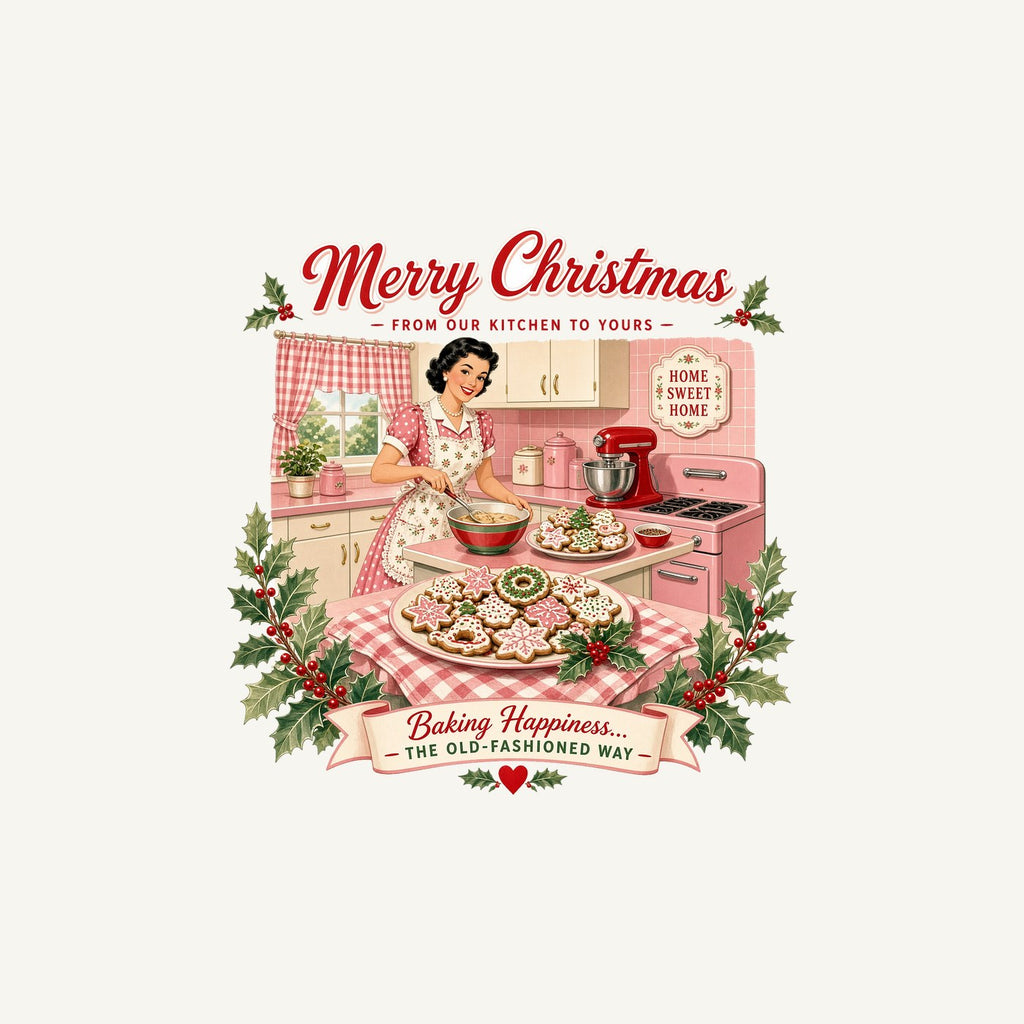 Retro Kitchen Christmas Baking Personalised Christmas Mug