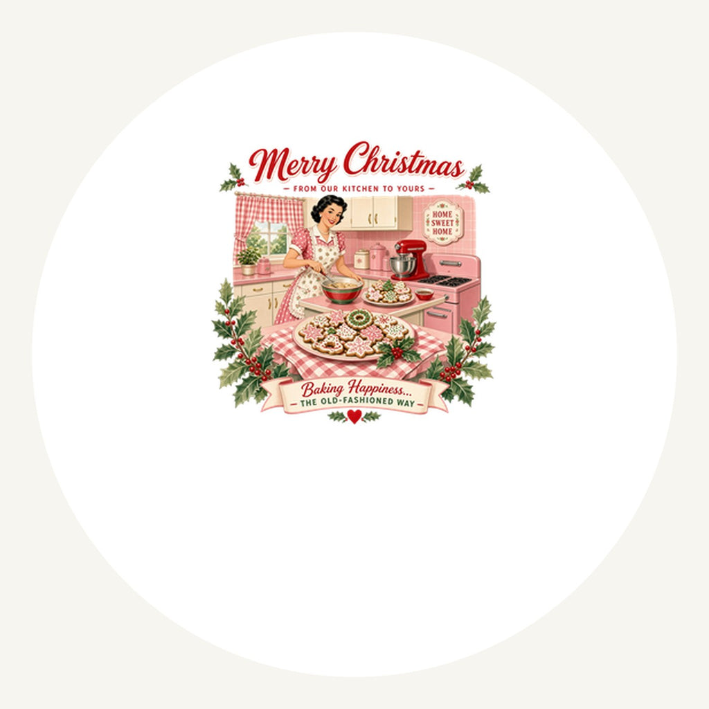 Retro Kitchen Christmas Baking Personalised Pewter Christmas Ornament