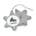 Retro Pickup With Christmas Tree Personalised Pewter Christmas Ornament
