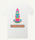Retro Pink Christmas Candle Personalised Christmas T-Shirt and Hoodie