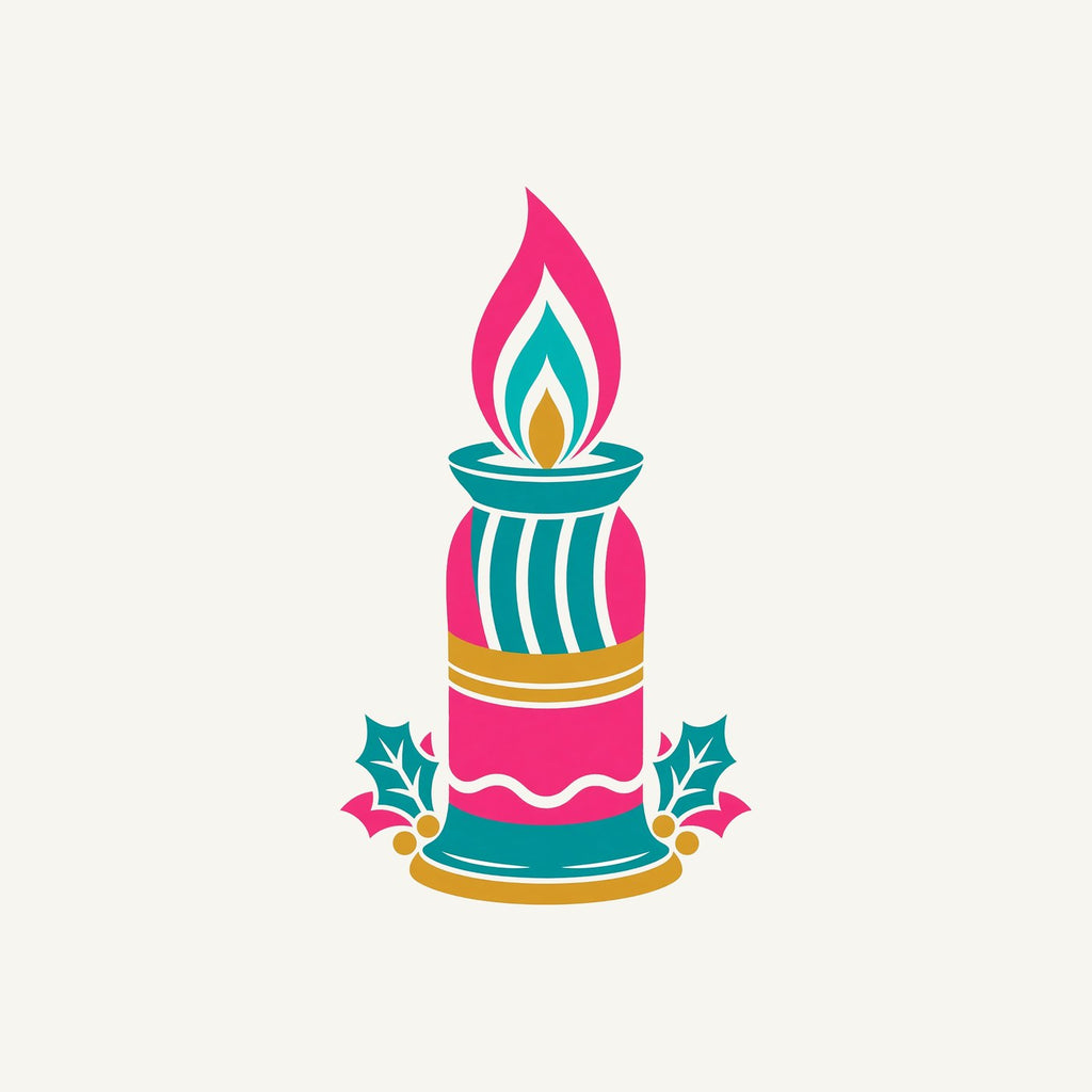 Retro Pink Christmas Candle Personalised Christmas T-Shirt and Hoodie