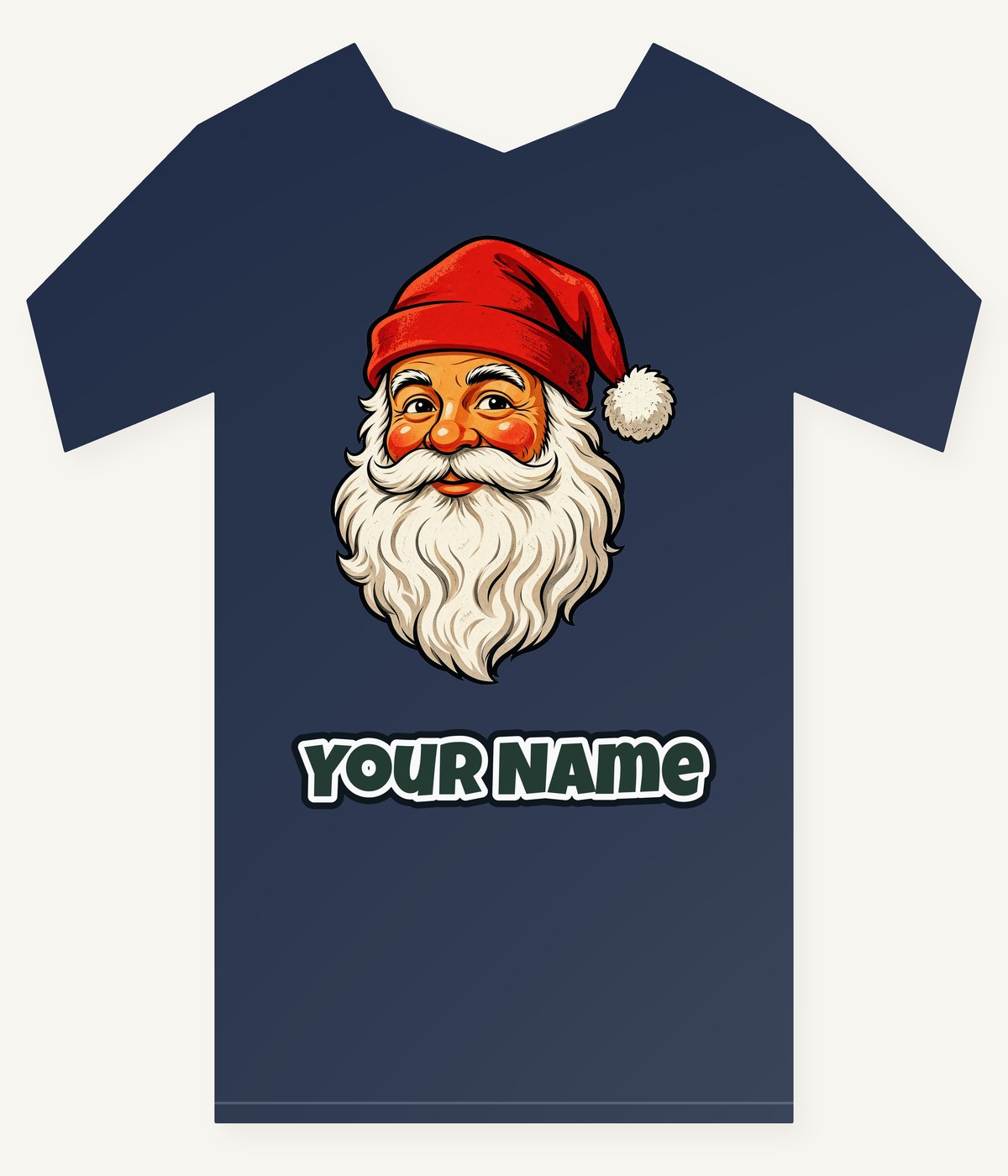 Retro Santa Face Personalised Kids Tee and Baby Bodysuit