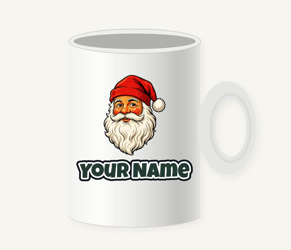 Retro Santa Face Personalised Christmas Mug