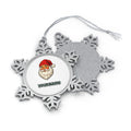 Retro Santa Face Personalised Pewter Christmas Ornament