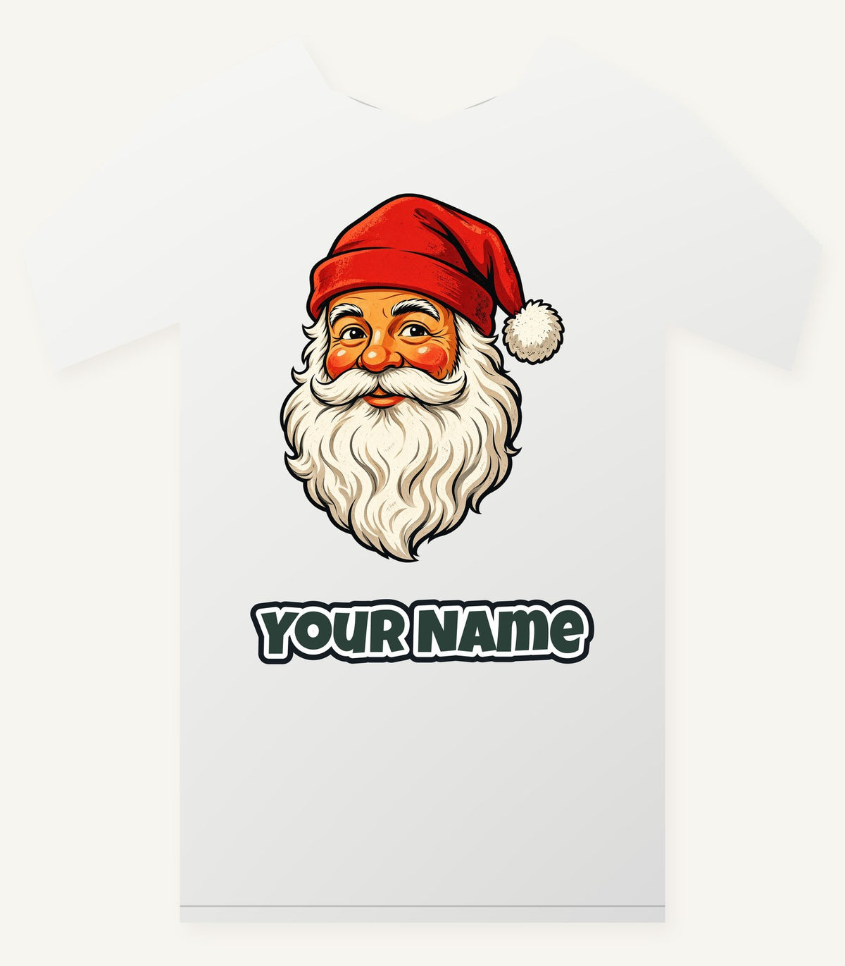 Retro Santa Face Personalised Christmas T-Shirt and Hoodie